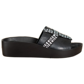 Filippo Pantoufles De Mode En Cuir noir