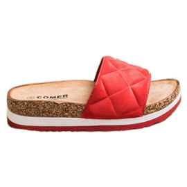 Comer Pantoufles confortables sur la plate-forme rouge