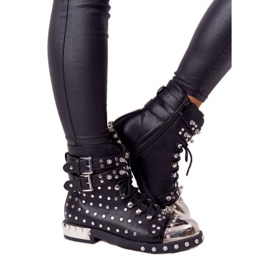 Bottes Chaudes Femme Workers Avec Strass Noir Lu Boo