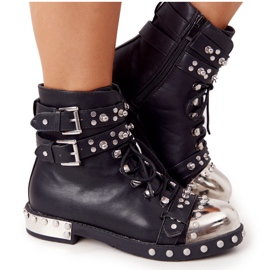 Bottes Chaudes Femme Workers Avec Strass Noir Lu Boo