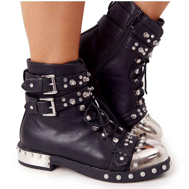 Bottes Chaudes Femme Workers Avec Strass Noir Lu Boo le noir