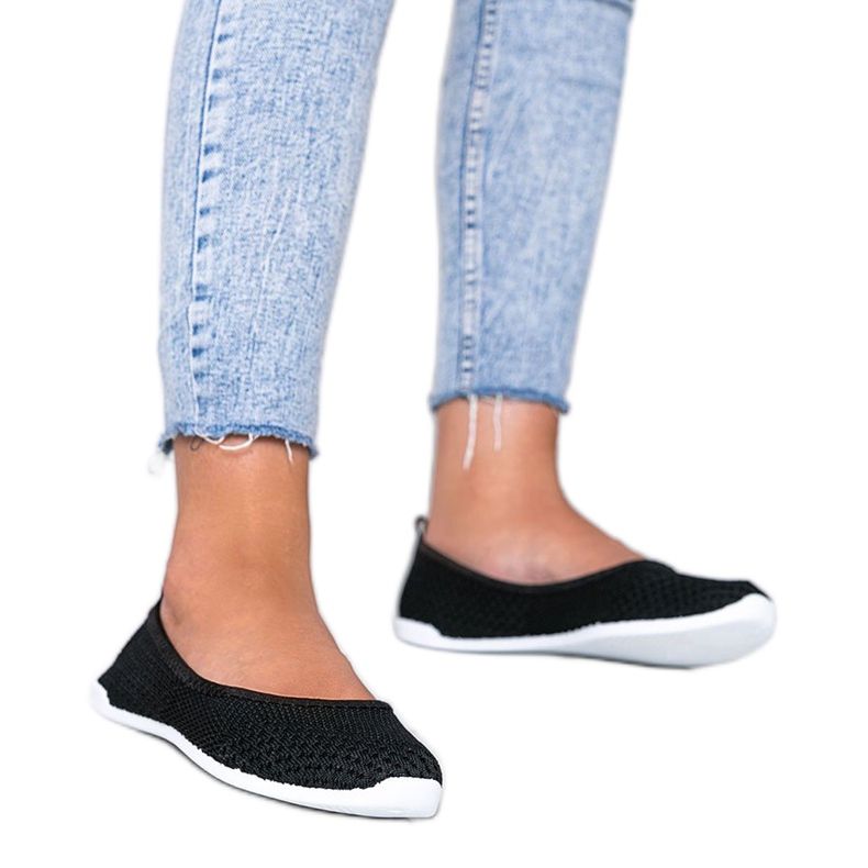 Ballerines en tissu noir au motif ajouré Good Days le noir