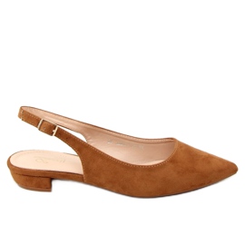 Ballerines à talon ouvert camel MM-801 Camel brun