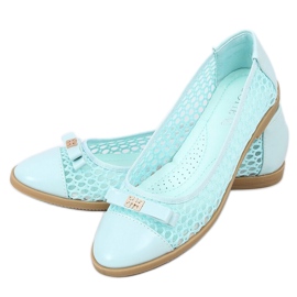 Ballerines ajourées menthe 1378 Bleu vert