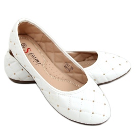 Blanc CD81P Ballerines chanelki blanches