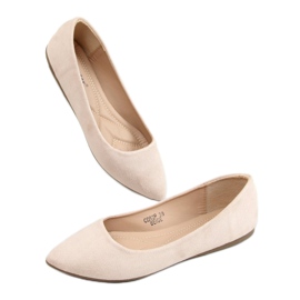 Ballerines à bouts en amande beige CD52P Beige