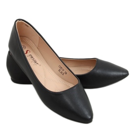 Ballerines à bouts en amande noir CD53P Noir