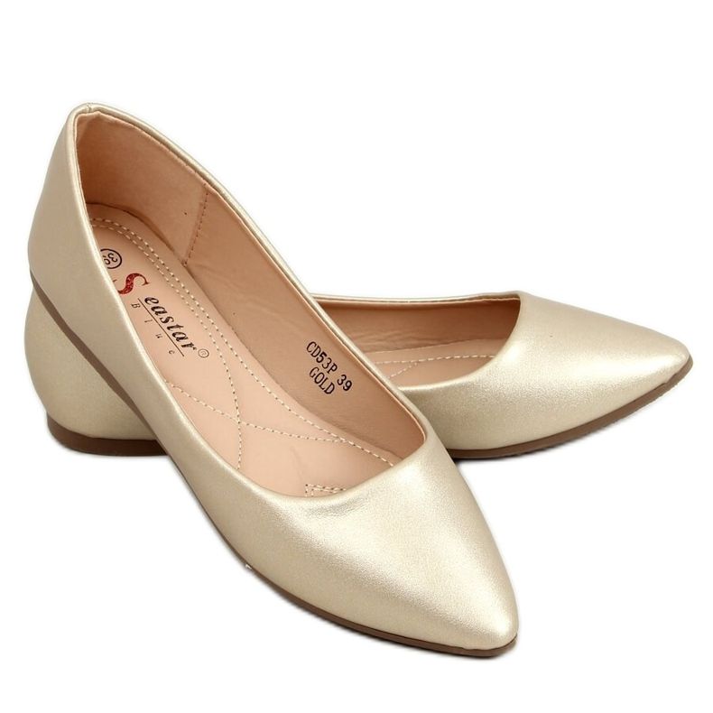 Ballerines à bouts en amande or CD53P Or d'or