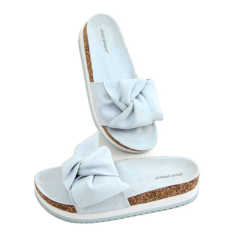 Bleu 8228 Chaussons bleus à semelles hautes Bleu 8228 Chaussons bleus à semelles hautes