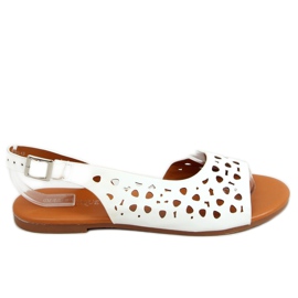 Sandales blanches asymétriques ajourées HY23-13 Blanc