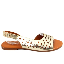 Sandales dorées asymétriques ajourées HY23-13 Or d'or
