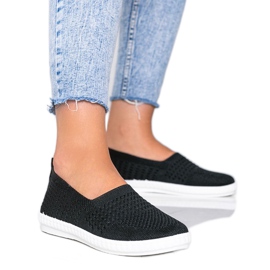 Baskets noires ajourées Slip On Funk le noir