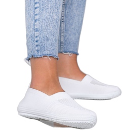 Baskets Slip On ajourées blanc profond