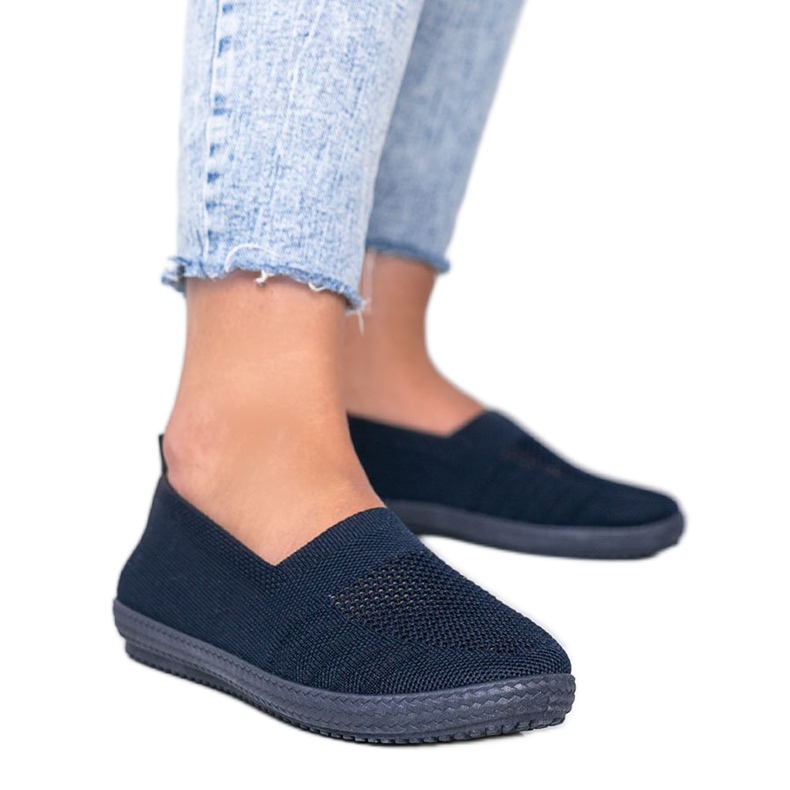 Baskets bleu marine Slip On ajourées Deep