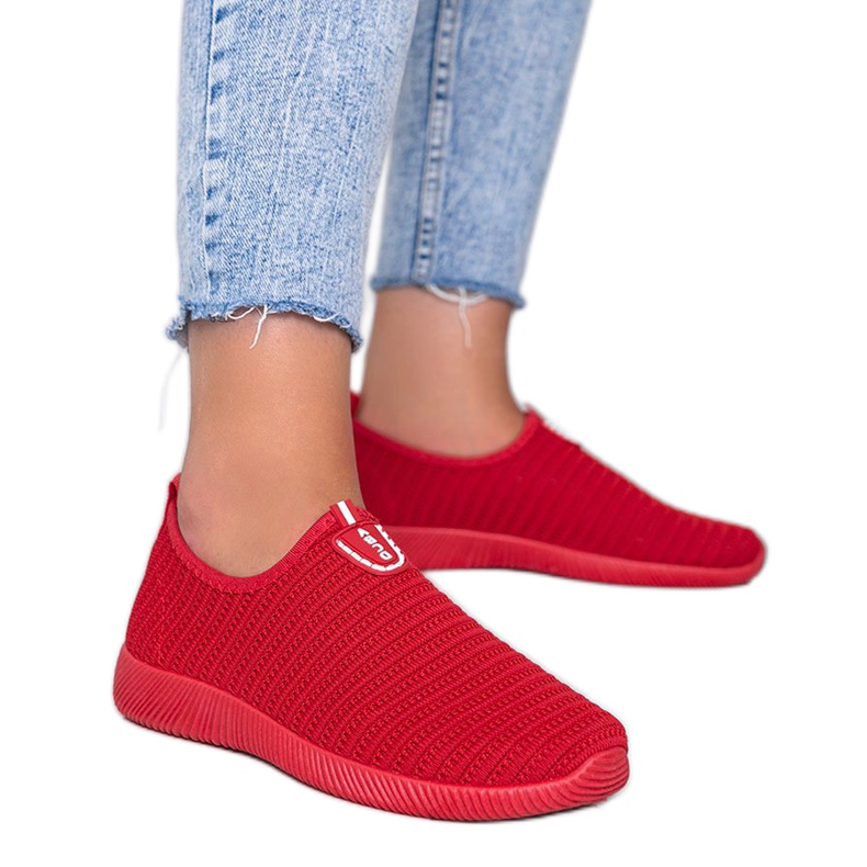 Baskets de sport rouges "Do it"