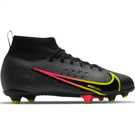 Nike Mercurial Superfly 8 Pro Fg Jr CV0804 090 chaussures de football multicolore noir