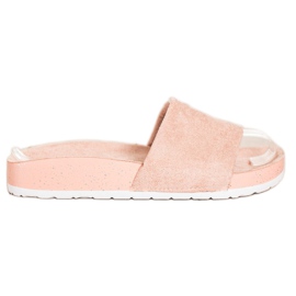 SHELOVET Pantoufles En Daim À La Mode rose
