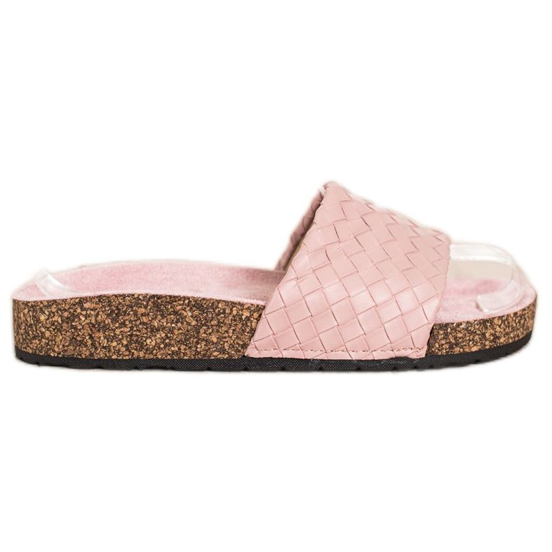 SHELOVET Pantoufles tressées à la mode rose