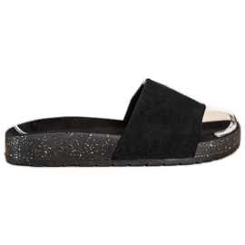 SHELOVET Pantoufles En Daim À La Mode le noir