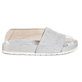 SHELOVET Pantoufles En Daim À La Mode gris