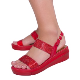 Sandales compensées rouges sweet Rasp