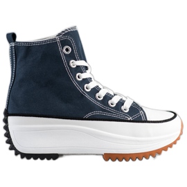 SHELOVET Baskets hautes sur la plate-forme bleu marin SHELOVET Baskets hautes sur la plate-forme bleu marin