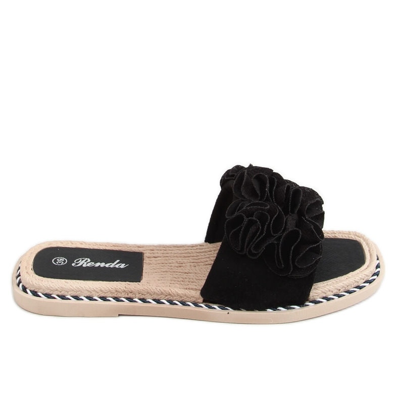 Noir Tongs à fleurs 35-219 Noir le noir