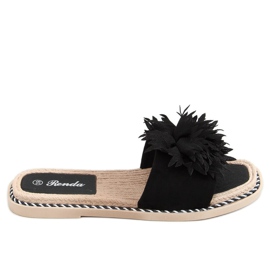Noir Tongs à fleurs 35-218 Noir le noir