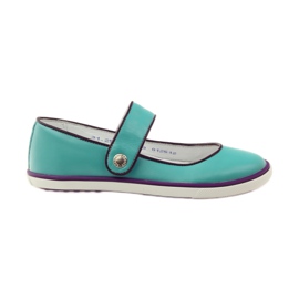 Chaussures ballerines pour enfants Bartek 28368 turquoise vert violet blanche