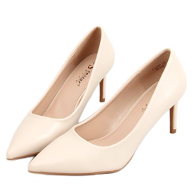 Escarpins talon bas beige CD62P Beige