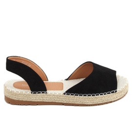 Espadrilles noires bout ouvert 6915 Noir