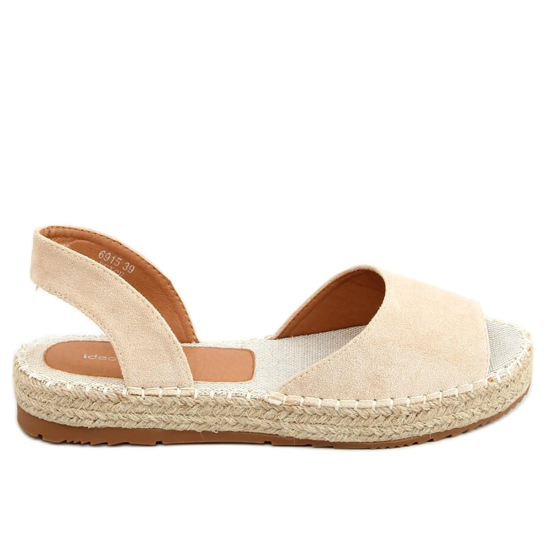 Espadrilles à bout ouvert beiges 6915 Beige