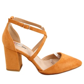Escarpins coupe large talon camel NC900 Camel brun