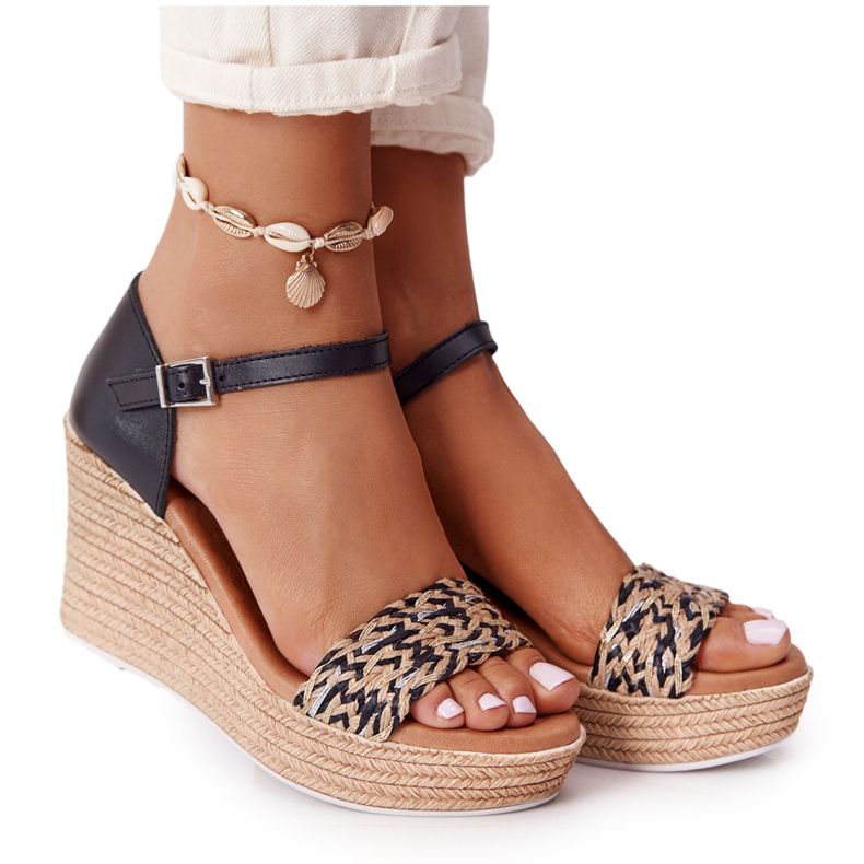 Sandales Compensées En Cuir Maciejka L4869-01 Noir le noir