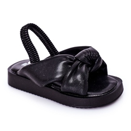 FR1 Sandales Enfant À Revers Noir Bubble Gum