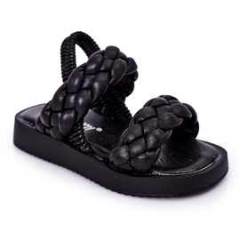FR1 Sandales pour enfants avec Cutie-Pie côtelé noir