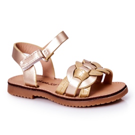 Sandales Enfant Motif Serpent Doré Baxlee