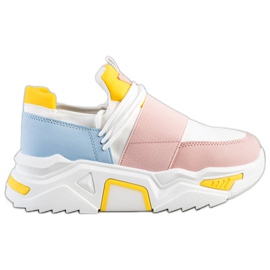 SHELOVET Baskets colorées sur la plate-forme blanche multicolore