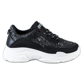 SHELOVET Baskets noires à paillettes le noir SHELOVET Baskets noires à paillettes le noir