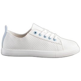 SHELOVET Baskets ajourées avec cuir écologique blanche
