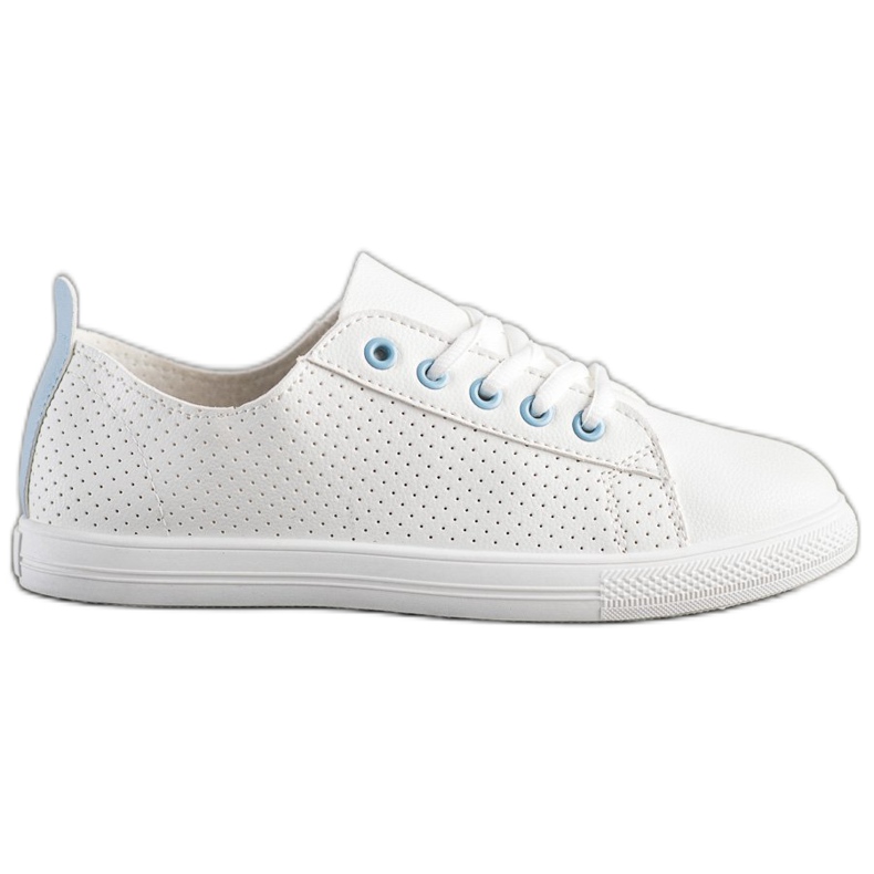 SHELOVET Baskets ajourées avec cuir écologique blanche
