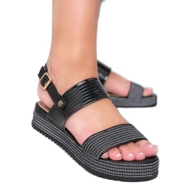 Sandales noires sur semelle épaisse Senorita