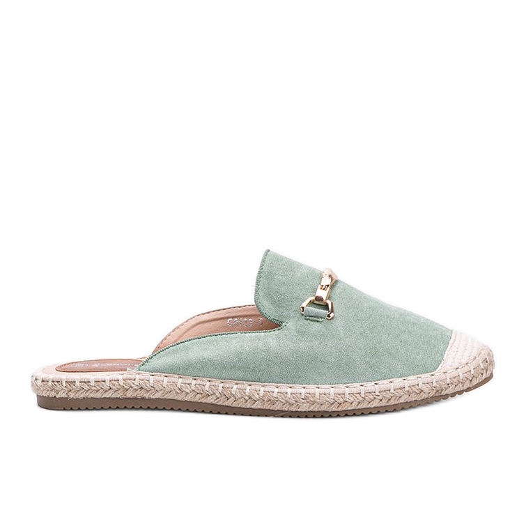 Pantoufles Women World vertes avec boucle