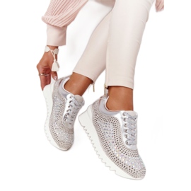 Baskets Compensées À Paillettes Lu Boo Argent