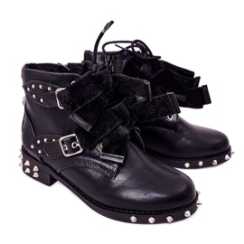 Bottes Chaudes Enfant À Clous Lu Boo Noir le noir
