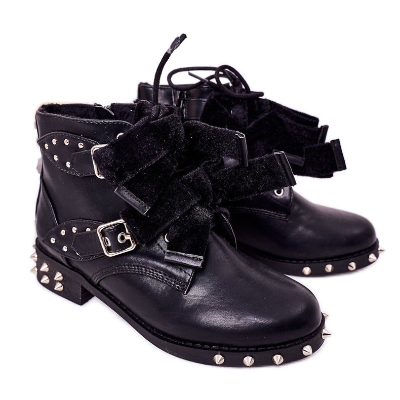 Bottes Chaudes Enfant À Clous Lu Boo Noir le noir