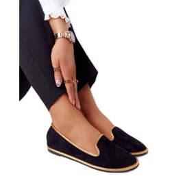 Mocassins Femme En Daim Lu Boo Noir