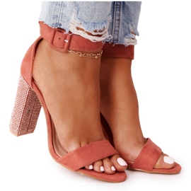 Sandales On A Bar Avec Cubic Zirconia Lu Boo Ceglaste rouge multicolore