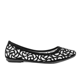 Ballerines noires ajourées Allez ! blanche le noir