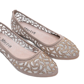 Ballerines ajourées beiges Allez ! blanche